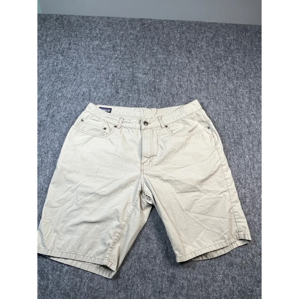 Patagonia Organic Cotton Canvas Mens Shorts Beige Outdoor‎ Casual Size 35